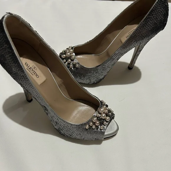 Valentino garavani sequin peep to pumps - Picture 12 of 16